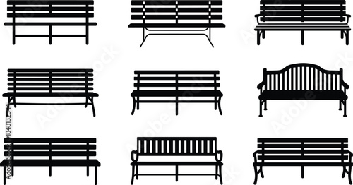 Set of nine stylized black and white eye icons featuring angry, broken, hypnotic and sleeping expressions, vector illustration isolated on white background.