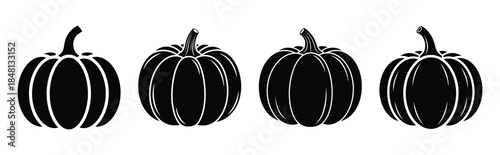 harvest pumpkin silhouette icon vector set
