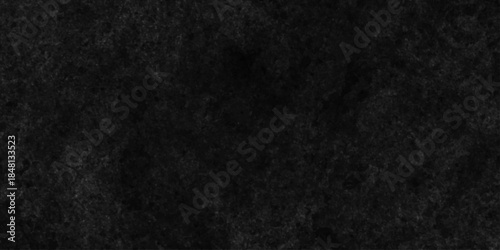 Old black wall background. Textured black grunge background. Abstract wall texture for pattern design. Abstract grey color design white light gradient background. Black board banner background.