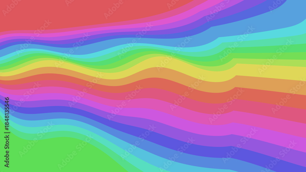 Obraz premium Pastel Rainbow Wave: Serene Abstract Background with Smooth Transitions for Calming Visuals and Creative Designs