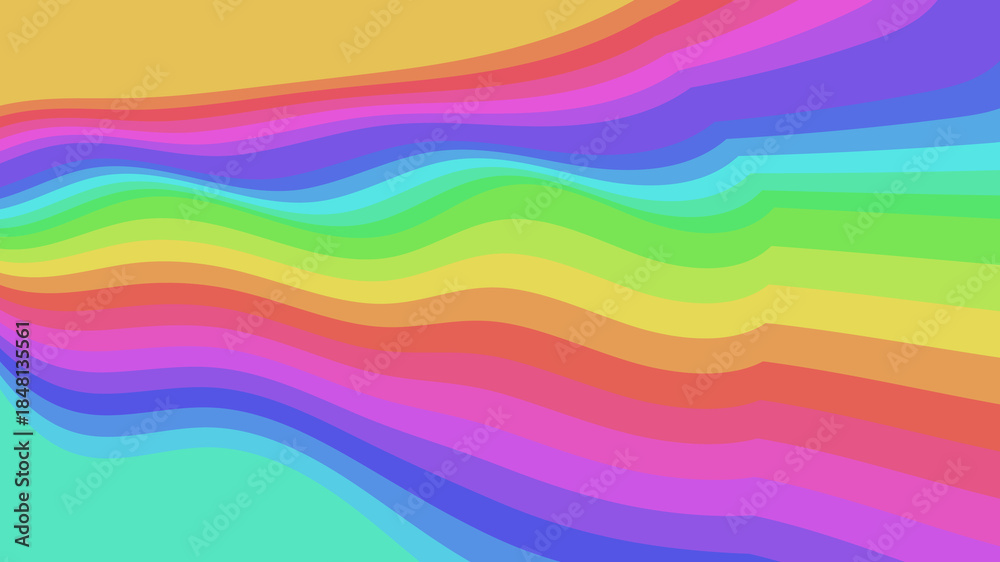 Fototapeta premium Pastel Rainbow Waves: Soft Colored Abstract Stripes in a Gentle Flowing Motion, Perfect for Dreamy Visuals