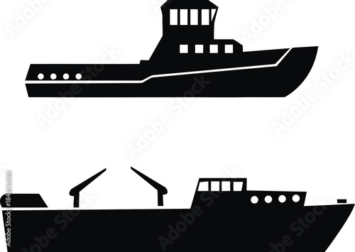 boat icon Set, Ship Icon Set,  sailboat yacht marine ship catamaran submarine vessel, Vector illustration !
