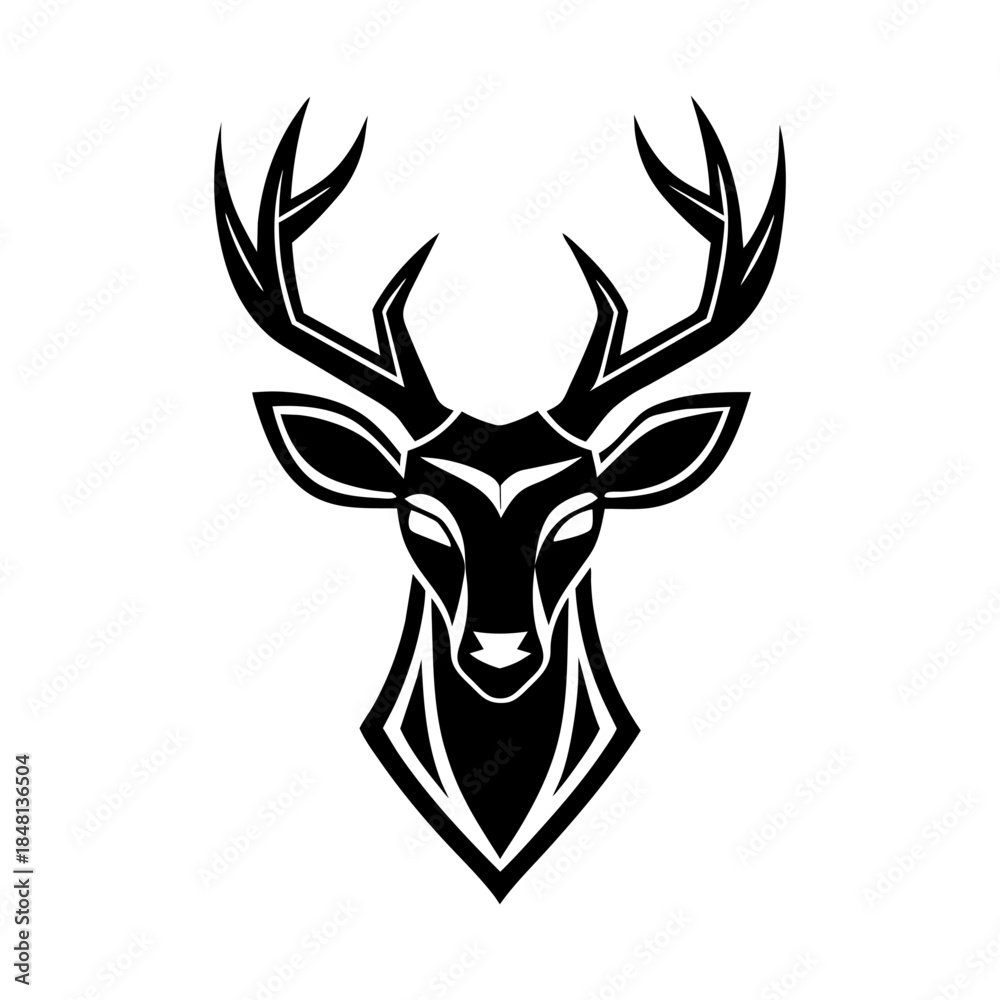 Naklejka premium deer head vector art.ai