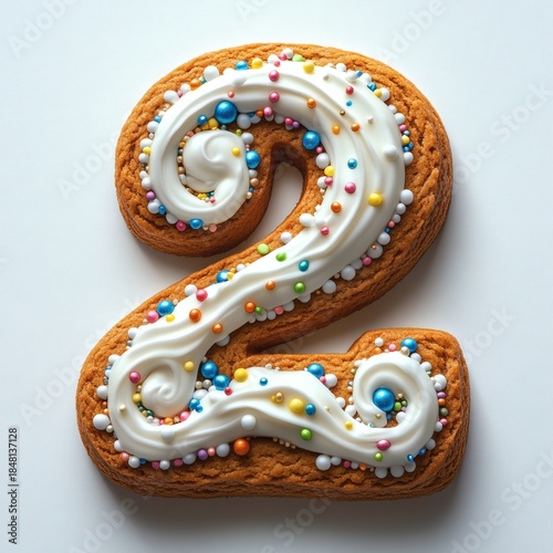 Delicious Decorated Gingerbread Cookie Number Two Sweet Treat