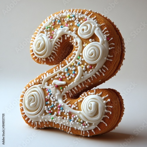 Delicious Decorated Gingerbread Cookie Number Two Sweet Treat