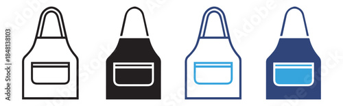 Apron Icon Set Vector Illustration for Cooking, Kitchen, and Restaurant Design