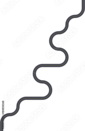 Top view roadway graphic illustrating an irregular path formed by squared wave geometry.