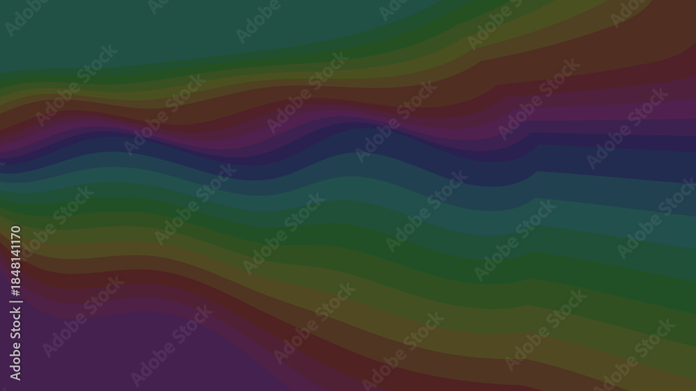 Obraz premium Muted Rainbow Wavy Lines Background: Abstract Texture, Gradient Pattern, Subtle Color Spectrum, Modern Art