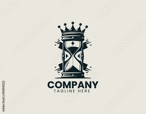 Time kings crowned hourglass conveys luxury authority and timeless elegance as a refined emblem