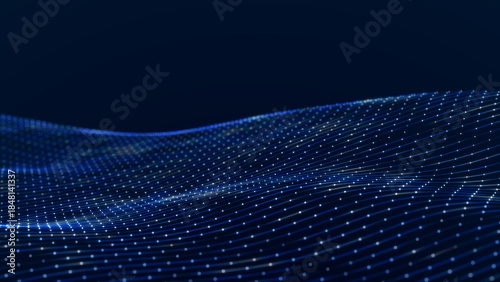 Colored music surface. Beautiful curved wave on a dark background. Digital technology background. 3D
