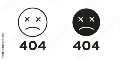 404 Error icon vector Illustration and outline Icons. vector silhouette.