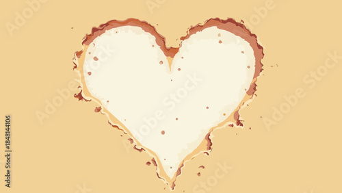 Heart Shaped Footprints in Sand Vector Illustration