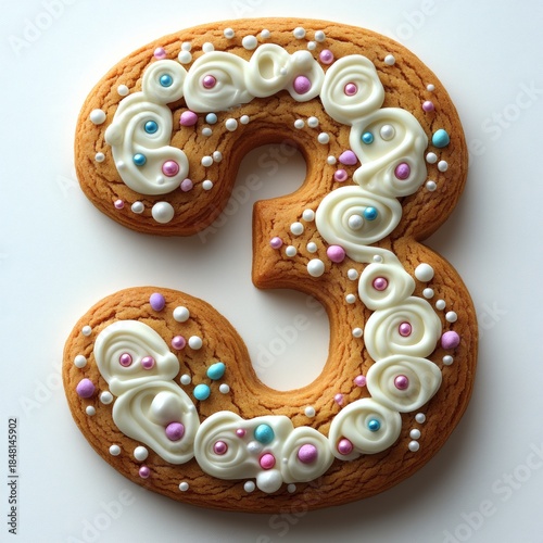 Delicious Decorated Gingerbread Cookie Number Three Sweet Treat