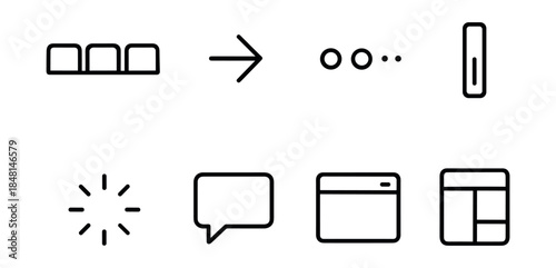 User interface minimalistic line icons set