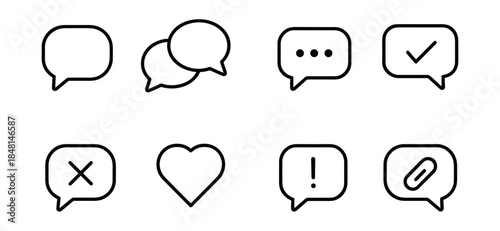 Communication line icons set