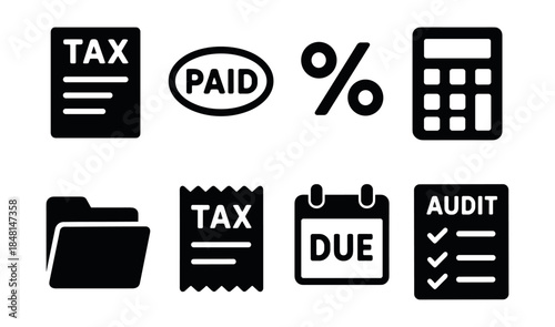Finance and accounting flat icons set