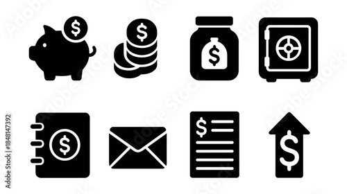 Financial flat icons set
