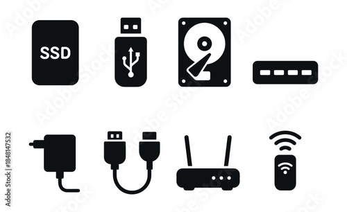 Technology and Networking Devices Icon Set