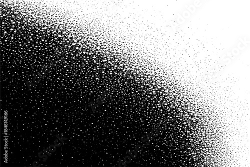 Dotted gradient texture. Halftone stipple pattern, noise grainy sand effect, monochrome faded spray. Dotwork ink splatters, wall art shadow overlay. Grunge dots vector abstract background 1.eps