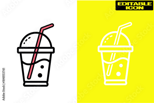Simple smoothie cup icon illustration