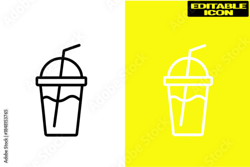 Simple smoothie cup icon illustration