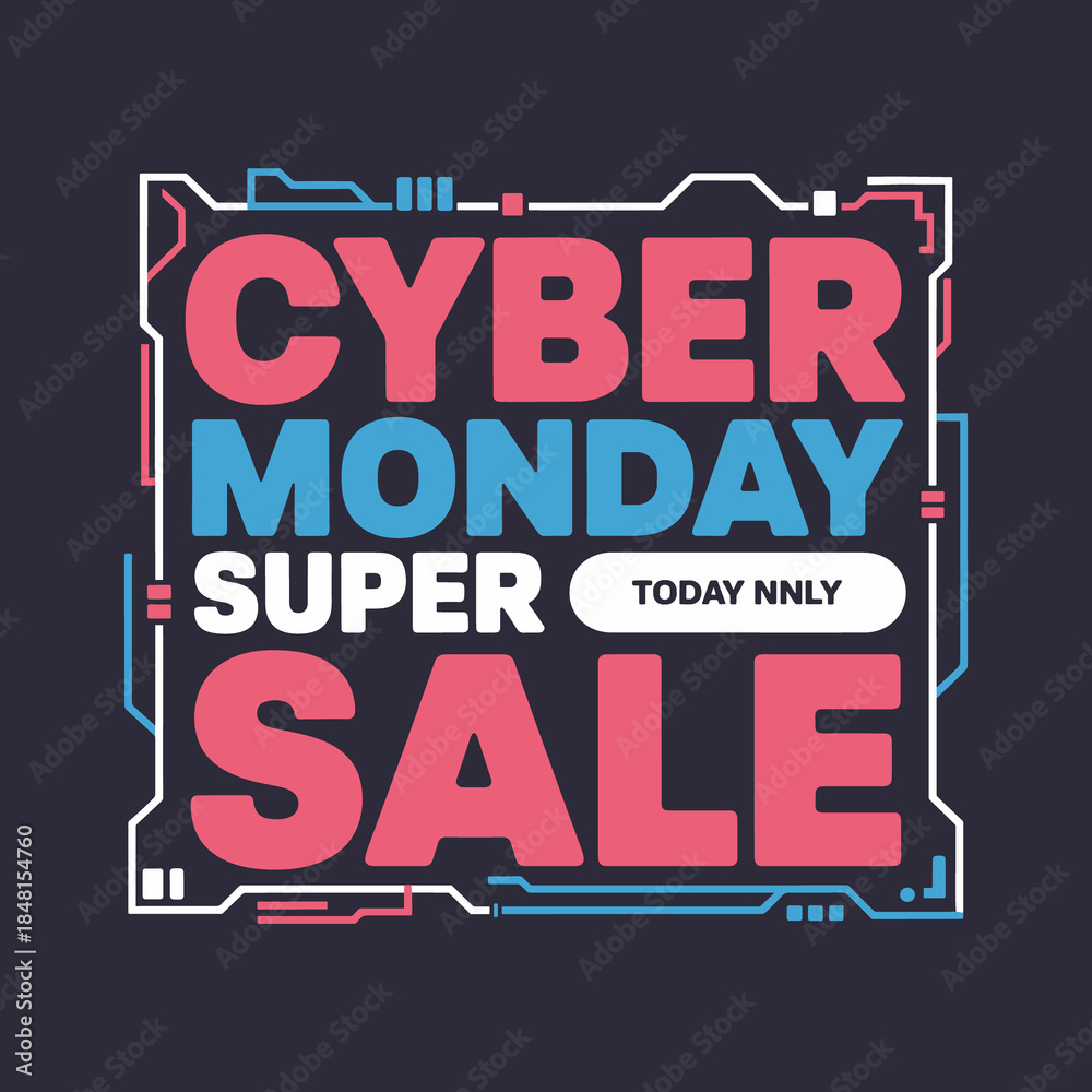 Obraz premium Cyber Monday Sale Banner with Special Offer Discount Promotion Design