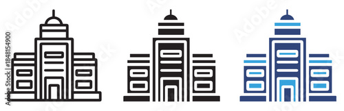 City Hall Icon Vector Illustration for Government, Civic, and Architecture Design