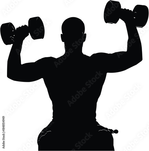 Para Weightlifting Silhouette Vector | Adaptive Strength Athlete (Dumbbells)