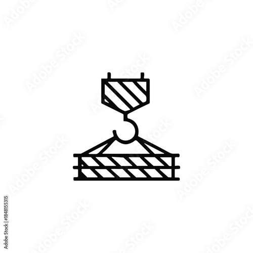 Crane icon logo flat vector design