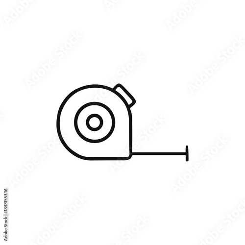 Measure tape icon logo flat vector design