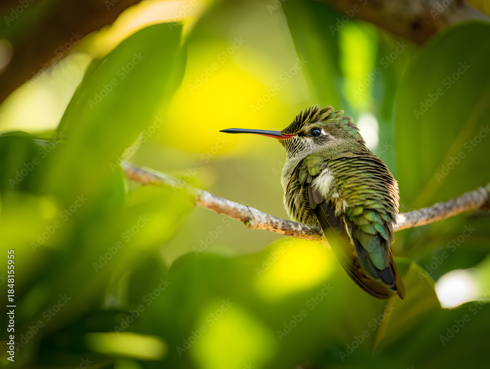 Obraz premium Hummingbird perched on branch