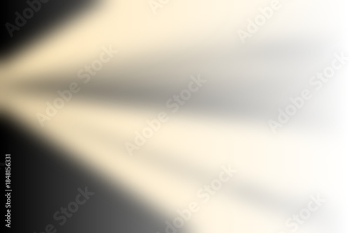 Creamy beige light rays emanating in a soft gradient against a dark abstract background isolated on transparent background