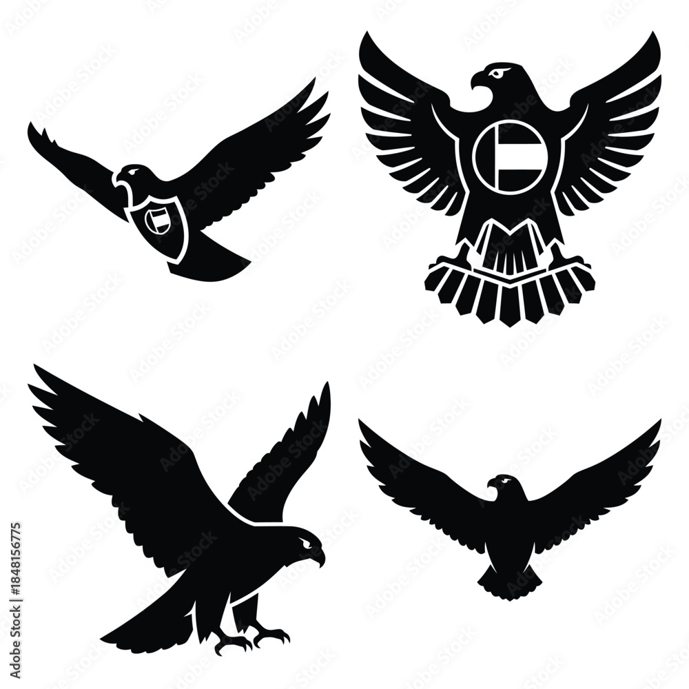 Obraz premium uae falcon flight icons set