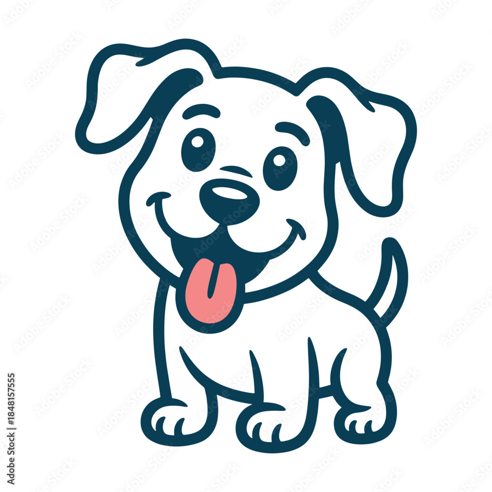 Obraz premium Smiling Puppy Dog Cartoon Character