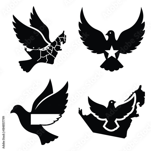 uae unity dove icons set