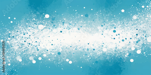 Abstract macro texture of fresh aqua water drops and clear bubbles on a wet blue glass window creating a clean liquid rain pattern background