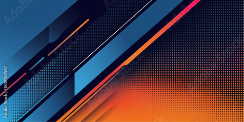 This futuristic vector illustration features an abstract colorful background with glowing red laser lines and digital light patterns on a sleek black texture for a modern business wallpaper design