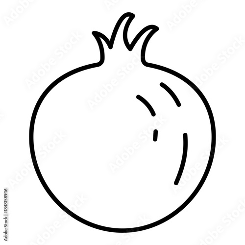 Vector Outline Icon - Pomegranate