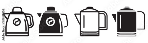 Electric Kettle Icon Vector Illustration for Kitchen, Appliance, and Home Design. Minimalist Electric Kettle Vector Icon in Flat and Line Style for App, UI, and Web Projects.