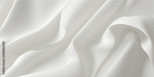 Elegant white silk and satin fabric background featuring smooth luxury waves and soft rippled textures for a shiny fashion drapery backdrop