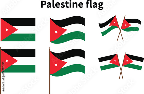 Palestine Flags different set Flags Muslim Country Flag National Flag 