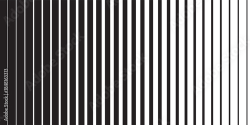 Horizontal line pattern. From thin line to thick. Black white horizontal stripes seamless pattern. Vector sport