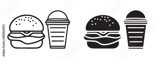 Fast Food Icon Vector Illustration for Restaurant, Burger, and Snack Design