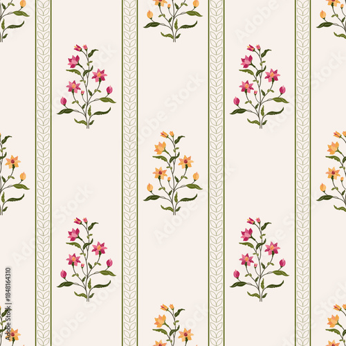 Vector Hand drawn colourful geometric flowers Motifs African boho paisley, seamless patterns with floral for fabric Ethnic Indian Pattern, textiles, clothing, wrapping paper, backdrop, banner.
