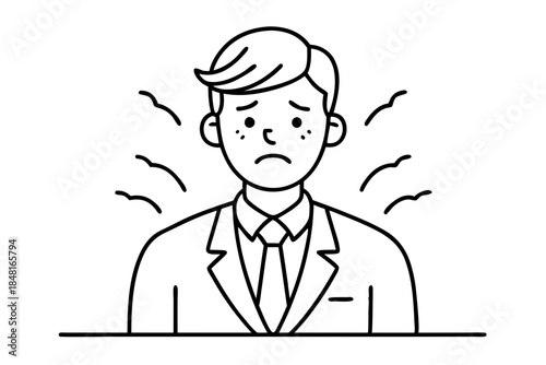 Stressed and Overworked Businessman at Office Desk