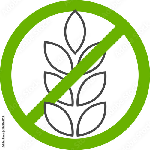 No wheat allergy warning vector icon