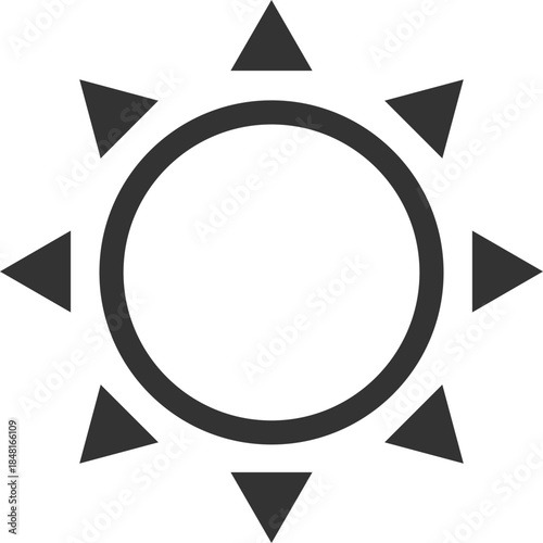 Basic sun symbol for brightness icon