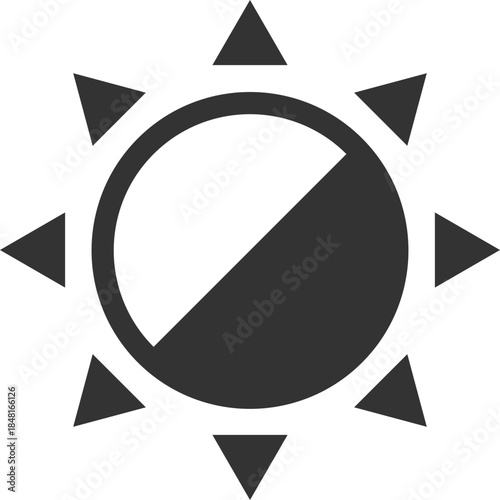 Half brightness sun icon for UI settings