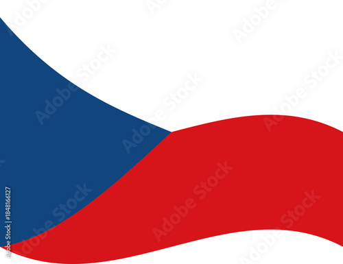 Flowing Czech flag vector for identity themes