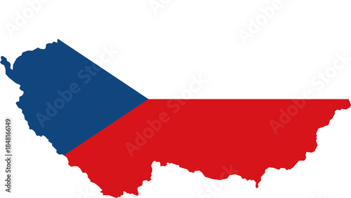 Czech flag map silhouette vector graphic